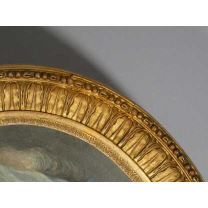 Portrait de jeune femme dans le goût du XVIII ème, huile sur bois époque XIX ème – Image 9
