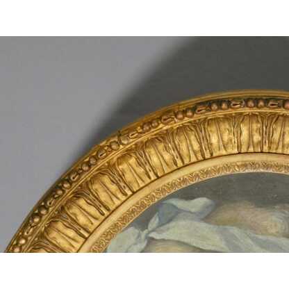 Portrait de jeune femme dans le goût du XVIII ème, huile sur bois époque XIX ème – Image 8