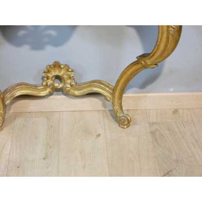 Console de style Louis XV en bois sculpté doré, époque début XX ème – Image 12