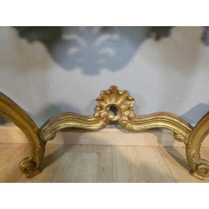 Console de style Louis XV en bois sculpté doré, époque début XX ème – Image 5