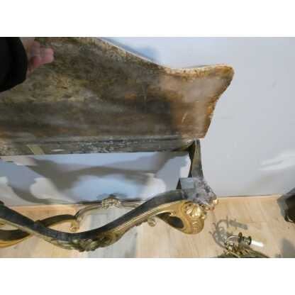 Console de style Louis XV en bois sculpté doré, époque début XX ème – Image 13
