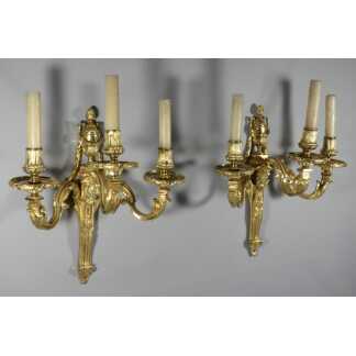 Paire d'appliques aux béliers, époque Louis XVI bronze doré, XVIII ème siècle