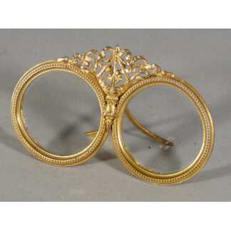 Double cadre photo en laiton doré, époque fin XIX ème