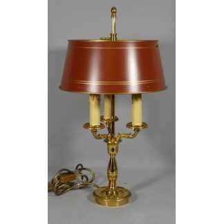 Lucien Gau, lampe bouillotte en bronze doré et tôle peinte