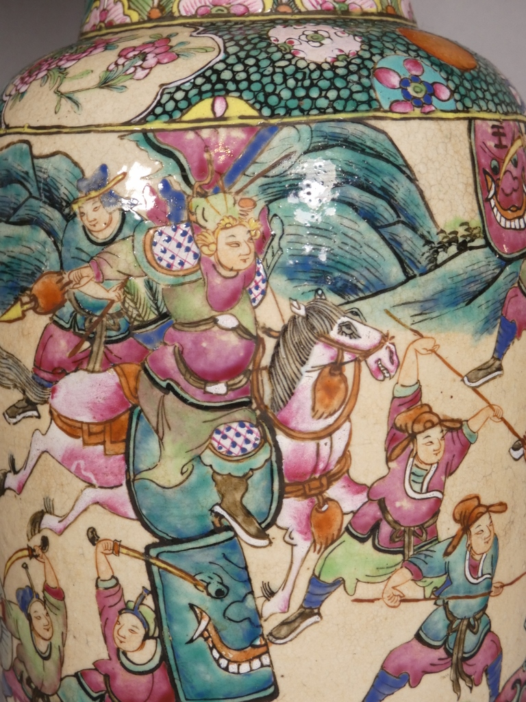 Paire de vases lampes en céramique Chine, époque fin XIX ème – Image 7