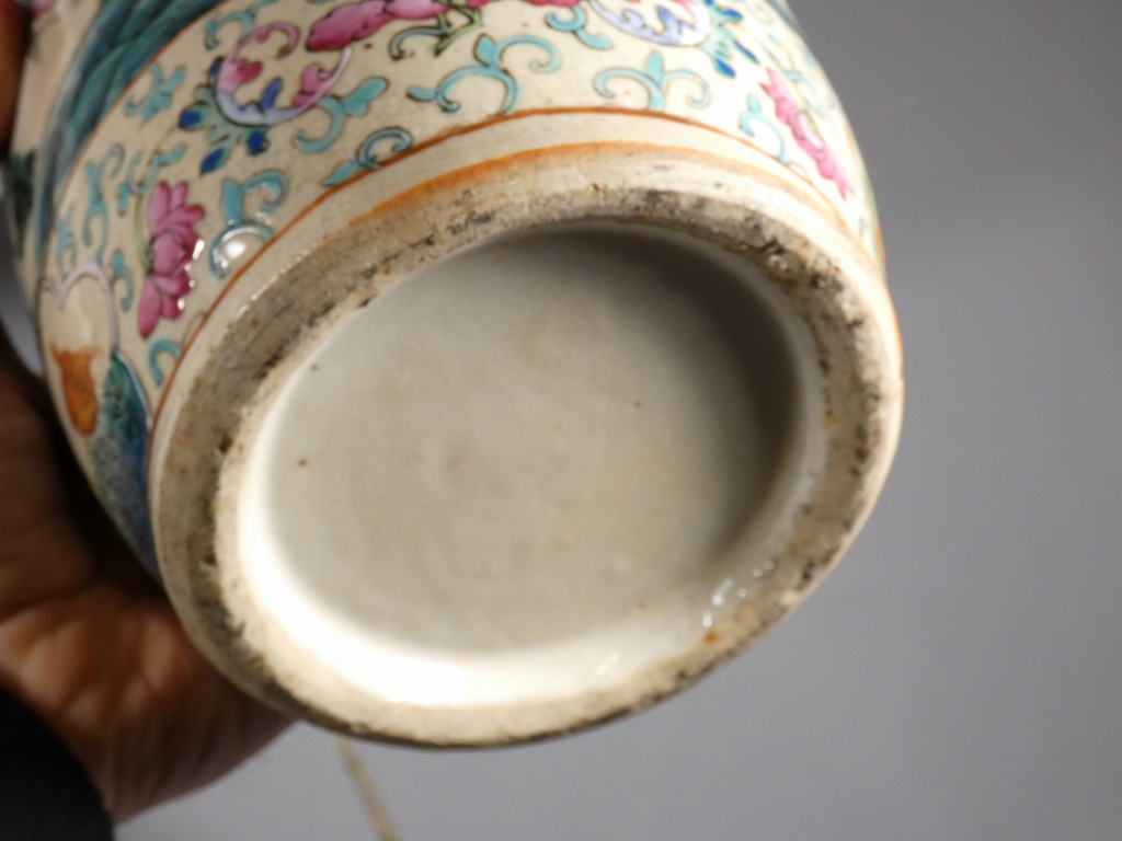 Paire de vases lampes en céramique Chine, époque fin XIX ème – Image 14