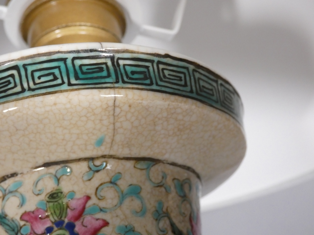 Paire de vases lampes en céramique Chine, époque fin XIX ème – Image 12