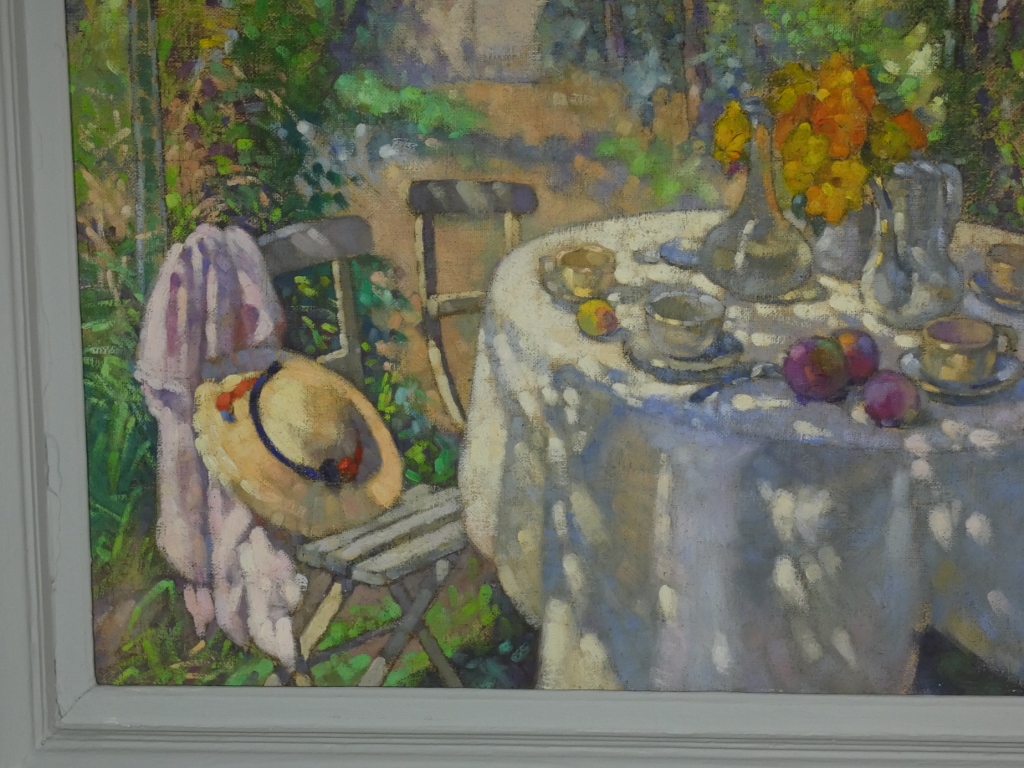 Déjeuner sous la tonnelle, tableau huile sur toile par Paul Terpereau (1893-1975) – Image 14