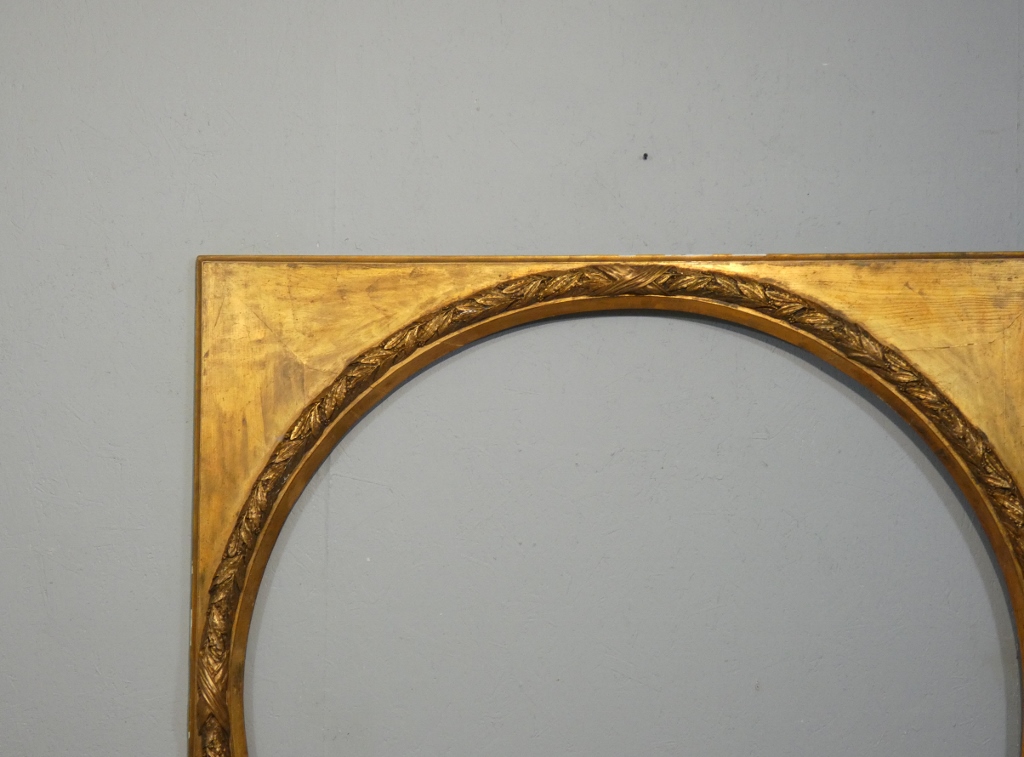 Grand cadre rond couronne feuilles de laurier, style Louis XVI Empire, époque début XX ème – Image 16