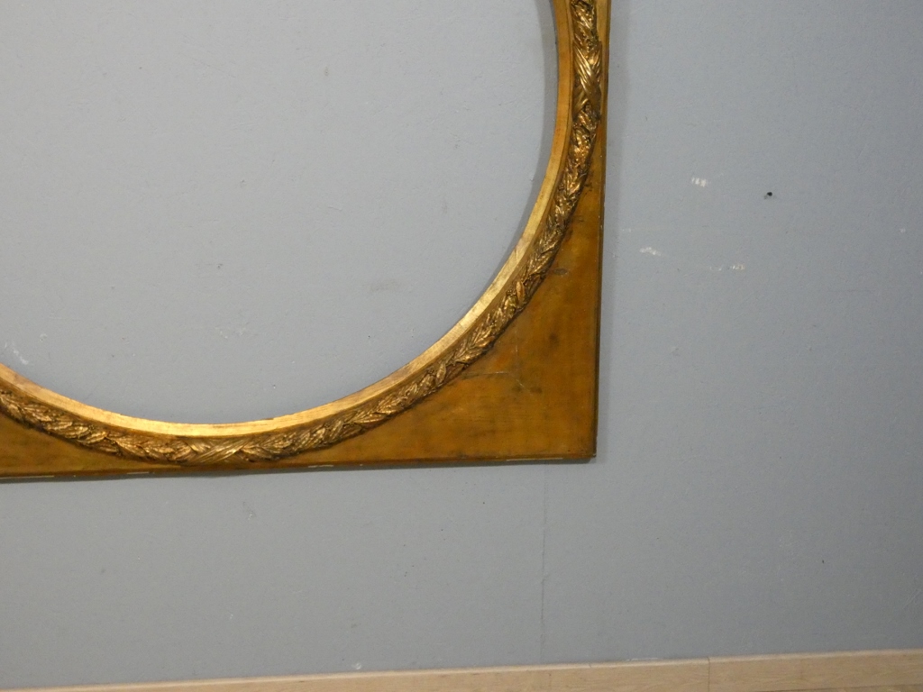 Grand cadre rond couronne feuilles de laurier, style Louis XVI Empire, époque début XX ème – Image 7