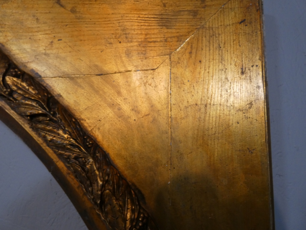 Grand cadre rond couronne feuilles de laurier, style Louis XVI Empire, époque début XX ème – Image 12