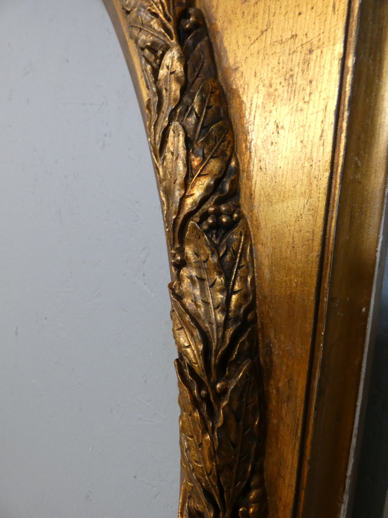 Grand cadre rond couronne feuilles de laurier, style Louis XVI Empire, époque début XX ème – Image 8