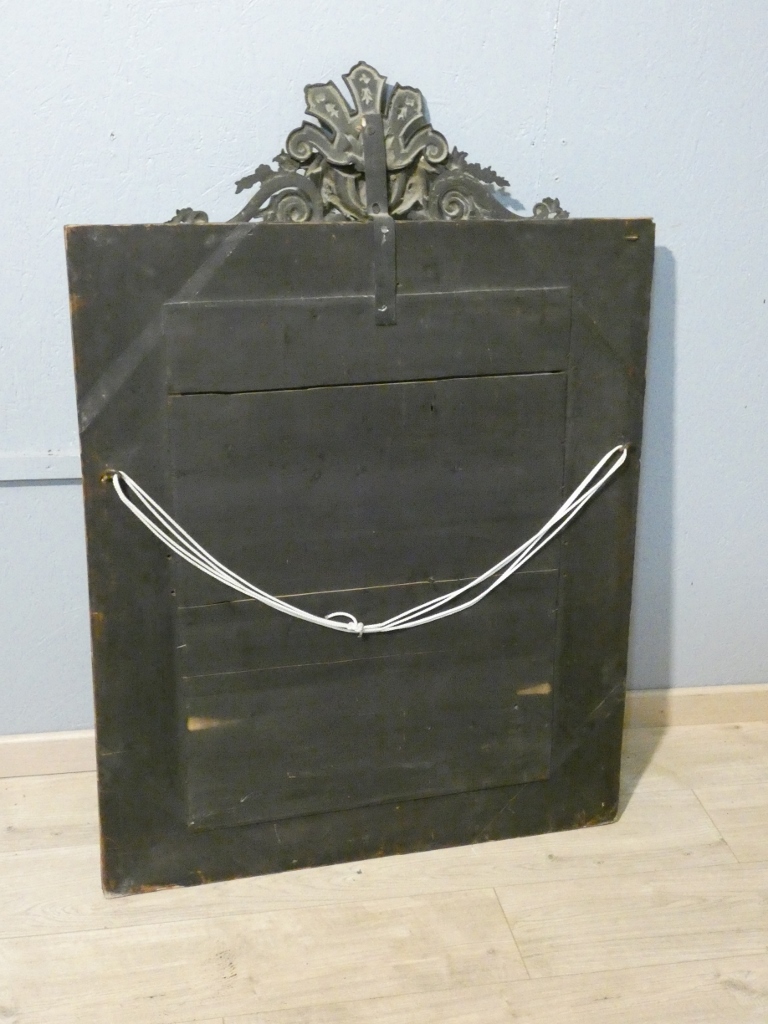 Miroir à parcloses Napoléon III aux rares ornements en bronze de style Régence, XIX ème – Image 16