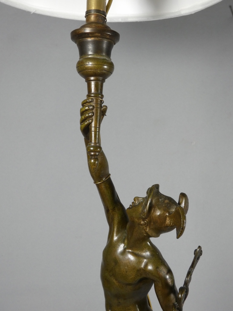 Mercure Volant d'après Jean de Bologne, sculpture en bronze monté en lampe, époque XIX ème – Image 6