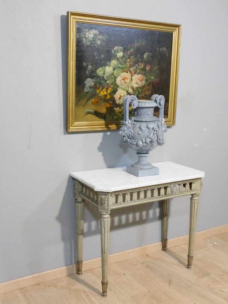 Console d'époque Louis XVI en bois sculpté peint, fin XVIII ème siècle – Image 2