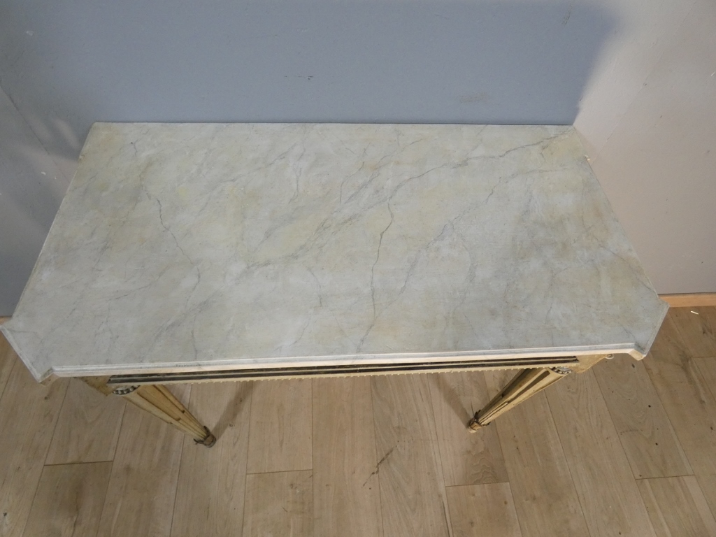 Console d'époque Louis XVI en bois sculpté peint, fin XVIII ème siècle – Image 9