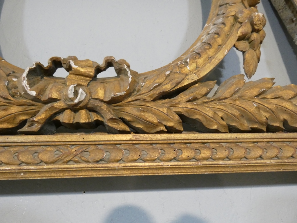 280 cm de haut! très grand cadre trumeau de boiserie de style Louis XVI en bois sculpté doré – Image 6