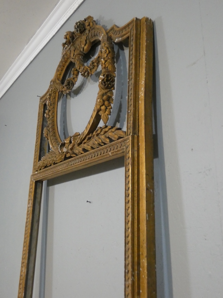 280 cm de haut! très grand cadre trumeau de boiserie de style Louis XVI en bois sculpté doré – Image 5