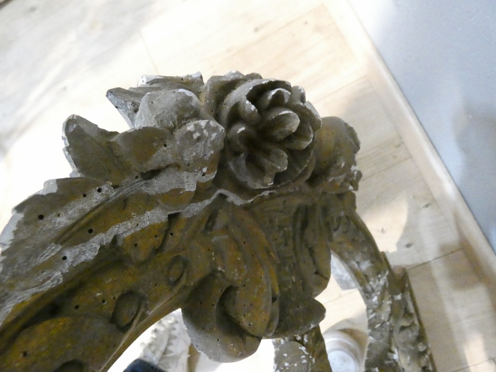 280 cm de haut! très grand cadre trumeau de boiserie de style Louis XVI en bois sculpté doré – Image 15