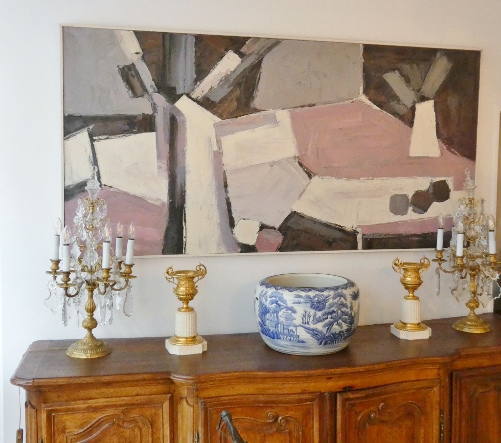 Grand tableau abstrait par Maurice Mante daté 1985, 203*103 cm