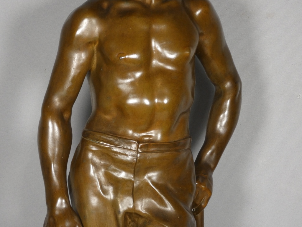 Le mineur par Adrien Etienne Gaudez (1845-1902), grand bronze hors concours, époque XIX ème – Image 6