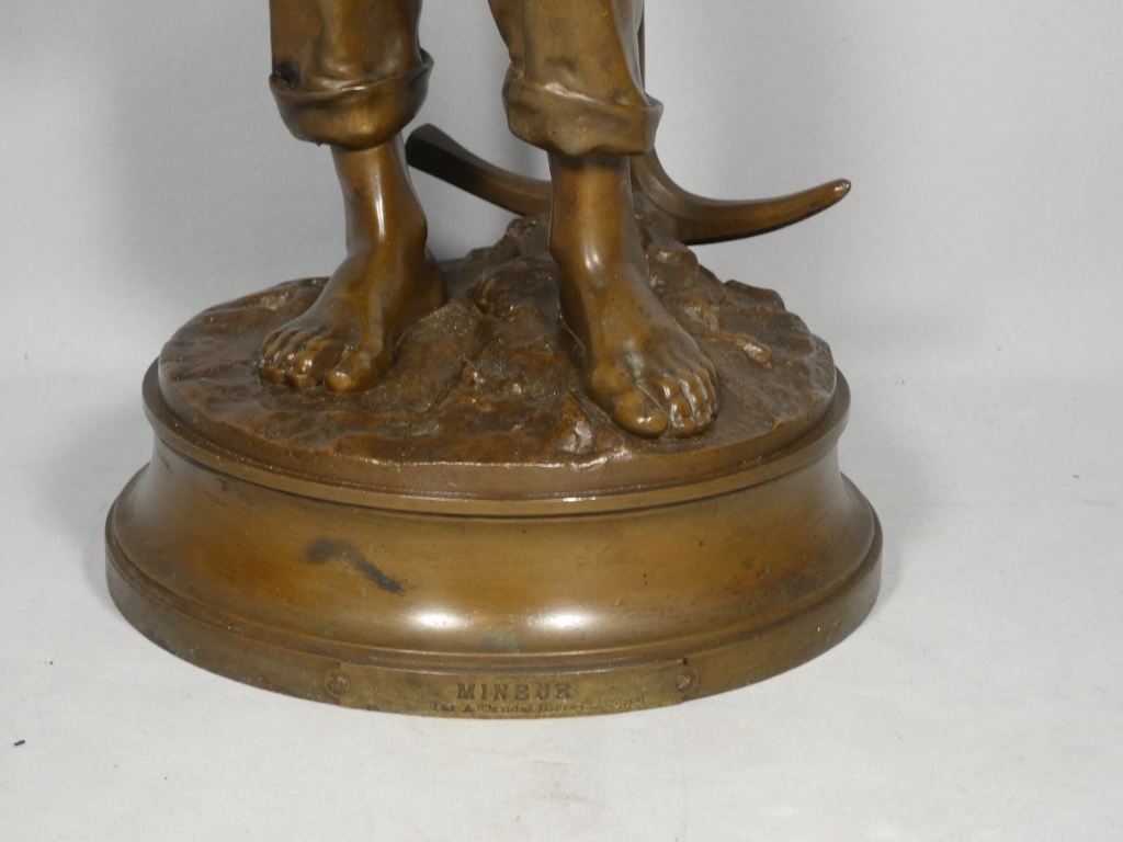 Le mineur par Adrien Etienne Gaudez (1845-1902), grand bronze hors concours, époque XIX ème – Image 13