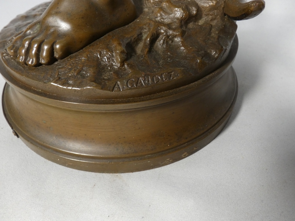 Le mineur par Adrien Etienne Gaudez (1845-1902), grand bronze hors concours, époque XIX ème – Image 11