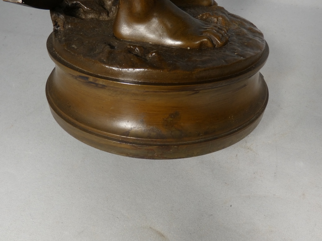 Le mineur par Adrien Etienne Gaudez (1845-1902), grand bronze hors concours, époque XIX ème – Image 9