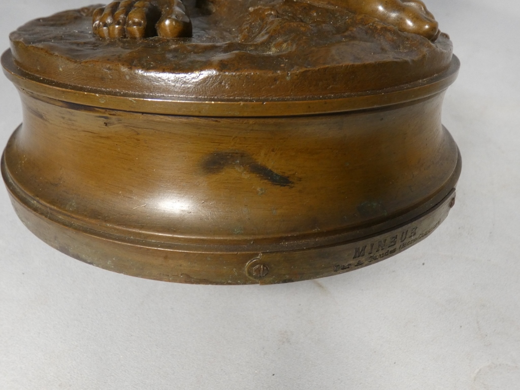 Le mineur par Adrien Etienne Gaudez (1845-1902), grand bronze hors concours, époque XIX ème – Image 8