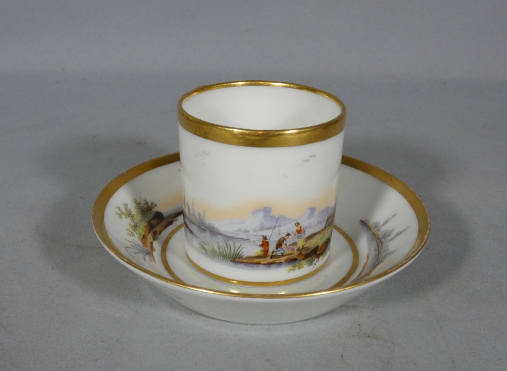 Atelier Halley (1800-1822), tasse litron en porcelaine peinte à la main, XIX ème – Image 4