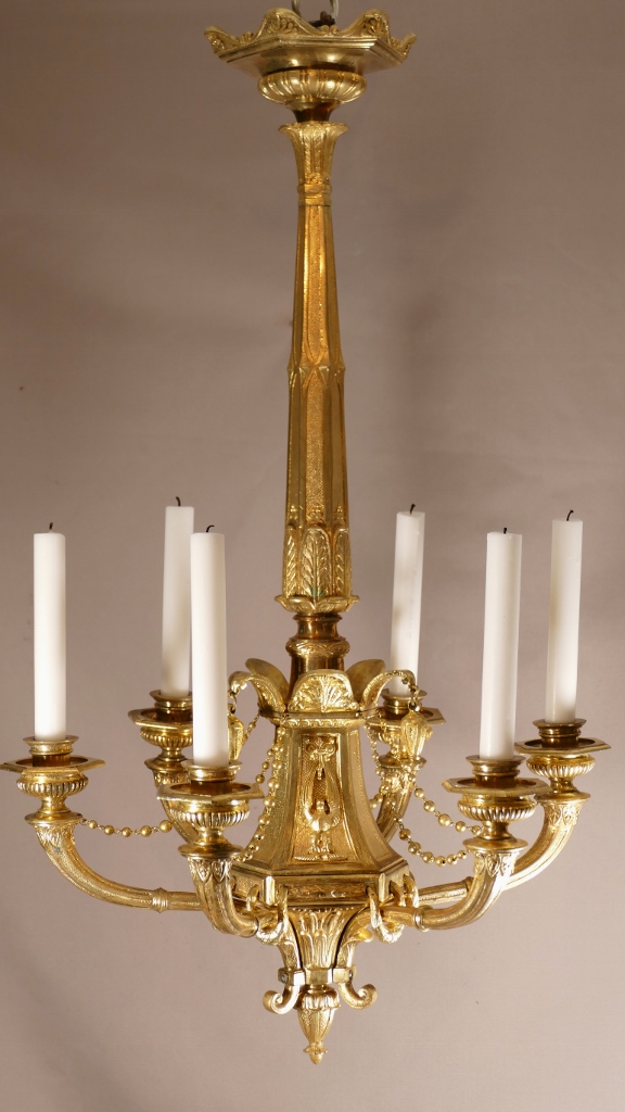 Lustre à Bougies De Style Empire En Bronze Doré, époque XIX ème – Image 22