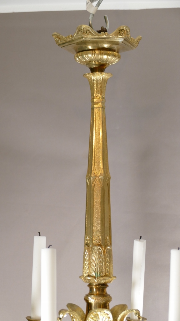 Lustre à Bougies De Style Empire En Bronze Doré, époque XIX ème – Image 20