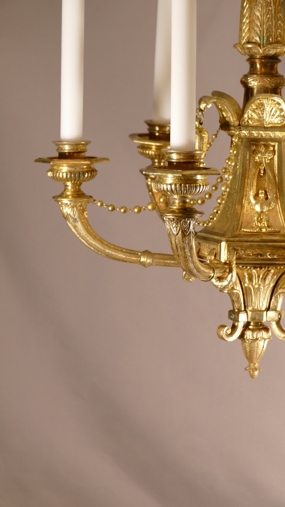 Lustre à Bougies De Style Empire En Bronze Doré, époque XIX ème – Image 18