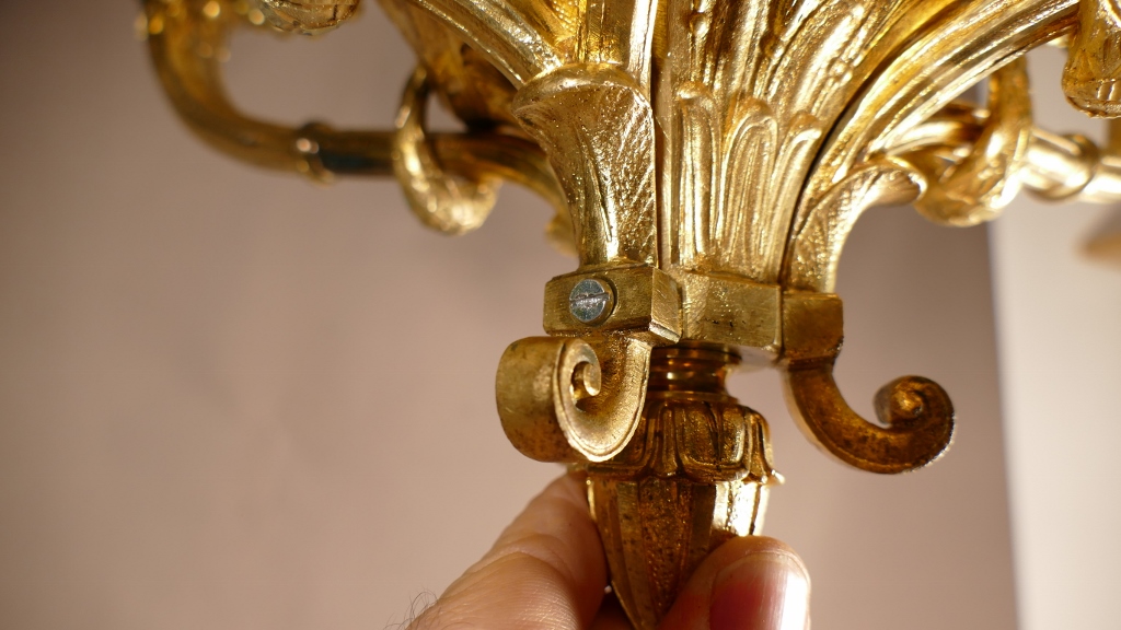 Lustre à Bougies De Style Empire En Bronze Doré, époque XIX ème – Image 5