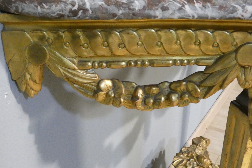 Console en bois sculpté et doré d'époque début Louis XVI, XVIII ème siècle – Image 8