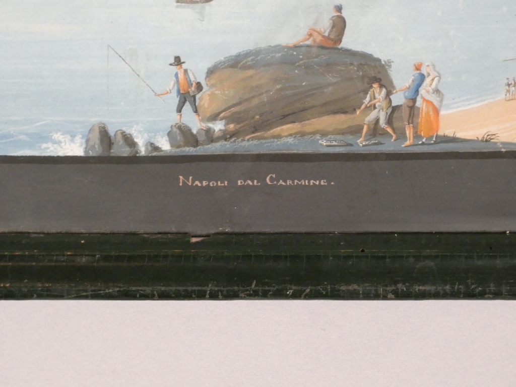 Gouache napolitaine, Napoli dal Carmine, vue de la baie de Naples, époque XIX ème siècle – Image 5