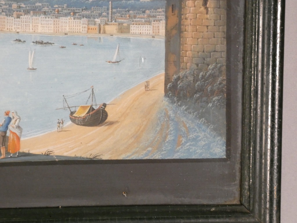 Gouache napolitaine, Napoli dal Carmine, vue de la baie de Naples, époque XIX ème siècle – Image 4