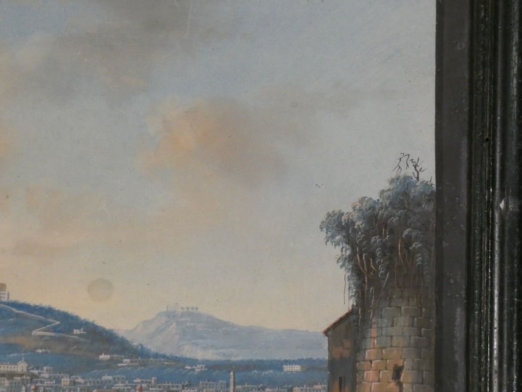 Gouache napolitaine, Napoli dal Carmine, vue de la baie de Naples, époque XIX ème siècle – Image 12