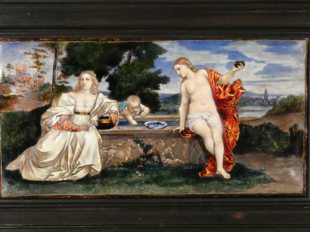 Étienne Marie Alfred Garnier, émail d'après Le Titien, Amour Sacré Amour Profane, époque XIX è – Image 27