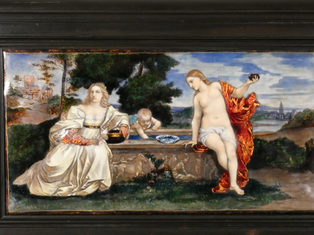 Étienne Marie Alfred Garnier, émail d'après Le Titien, Amour Sacré Amour Profane, époque XIX è – Image 26