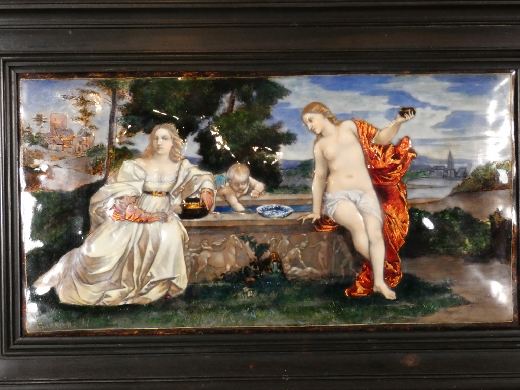 Étienne Marie Alfred Garnier, émail d'après Le Titien, Amour Sacré Amour Profane, époque XIX è – Image 23