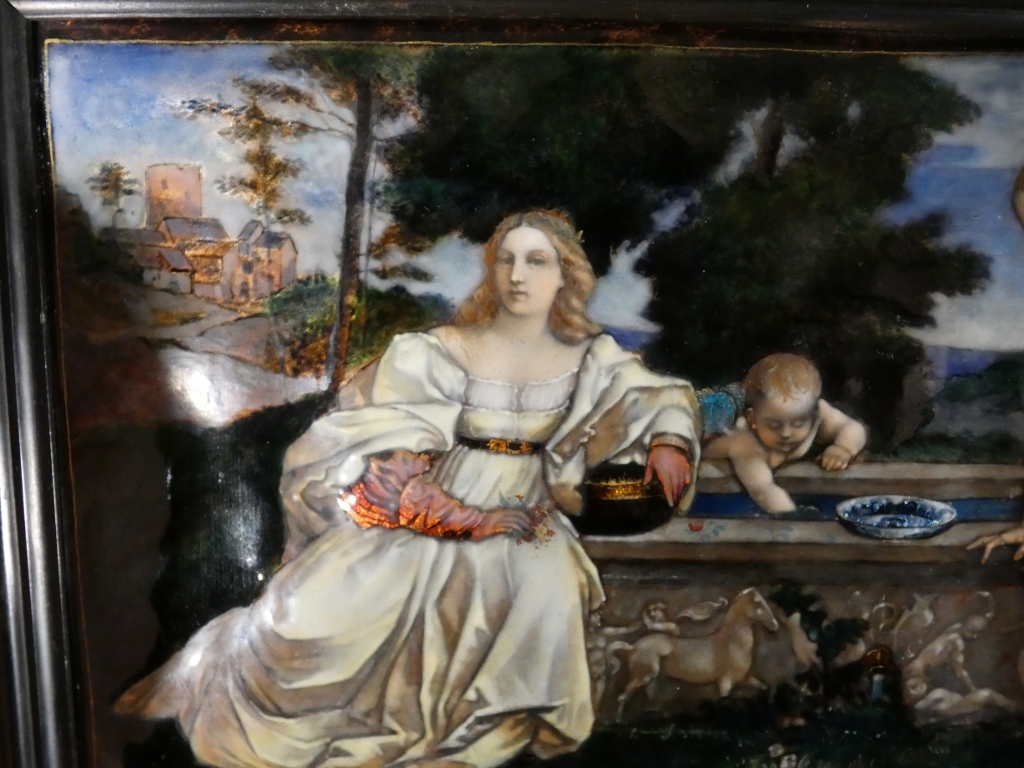 Étienne Marie Alfred Garnier, émail d'après Le Titien, Amour Sacré Amour Profane, époque XIX è – Image 21