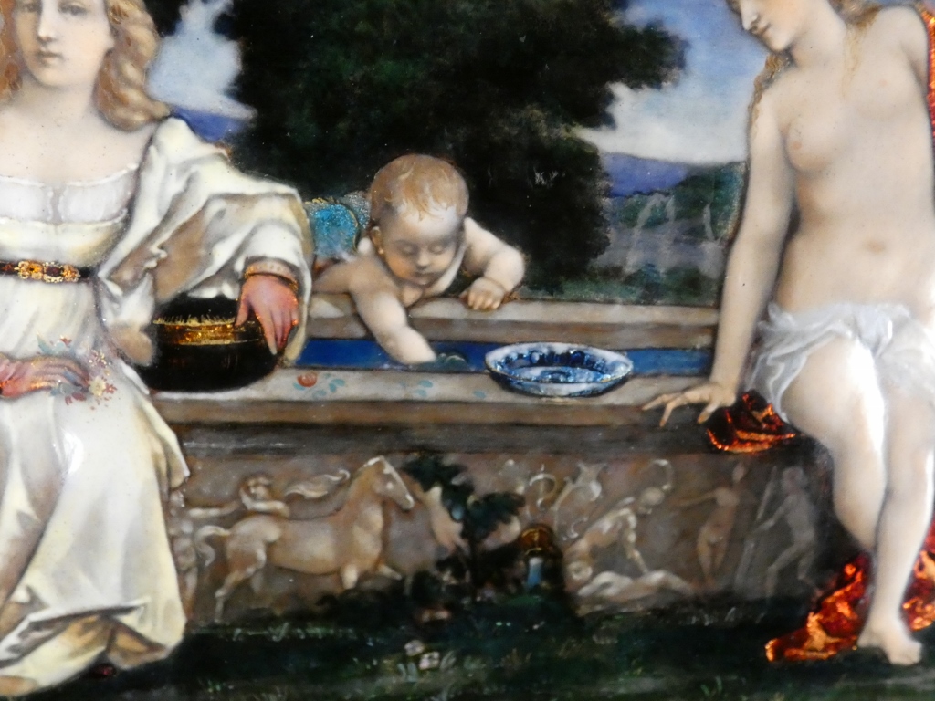 Étienne Marie Alfred Garnier, émail d'après Le Titien, Amour Sacré Amour Profane, époque XIX è – Image 17