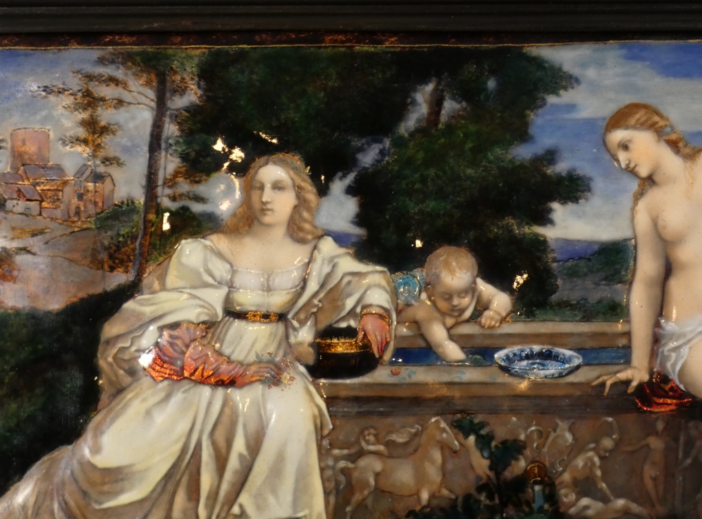 Étienne Marie Alfred Garnier, émail d'après Le Titien, Amour Sacré Amour Profane, époque XIX è – Image 5