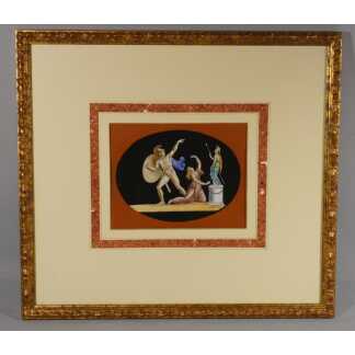 Gravure colorée d'après l'antique "Cassandre outragée par Ajax" par Duplessis Bertaux, XIX