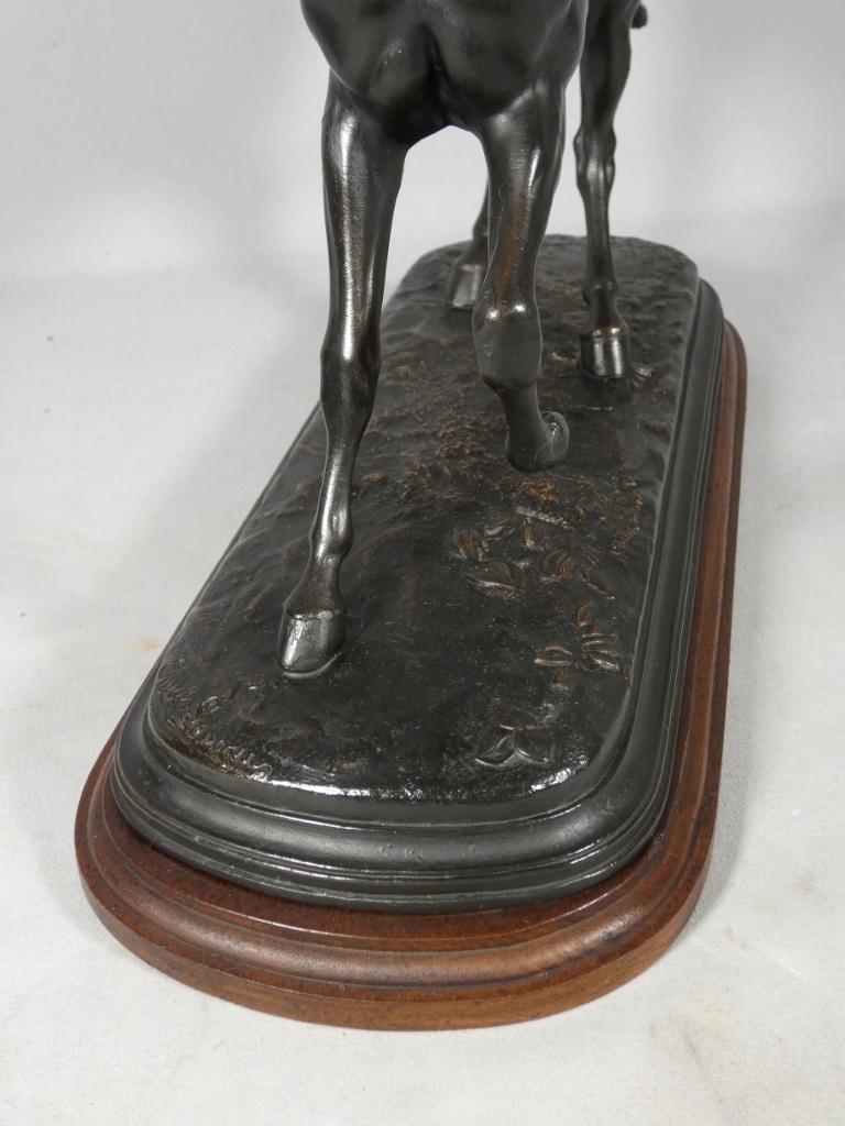 Le cheval par Emile Loiseau (1861-1927), sculpture en métal d'art patiné bronze – Image 10