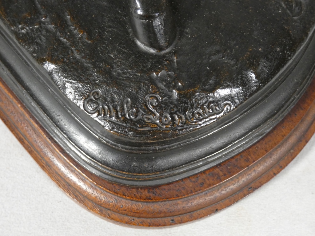 Le cheval par Emile Loiseau (1861-1927), sculpture en métal d'art patiné bronze – Image 9