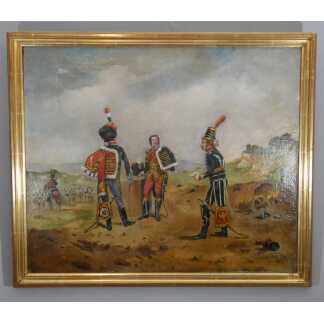 Général Murat, Campagne d'Italie, tableau militaire huile sur toile XX ème