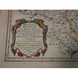 Carte XVII ème Bellovaci et Silvanectes. Les eveschés de Beauvais, et Senlis par Nicolas Sanson