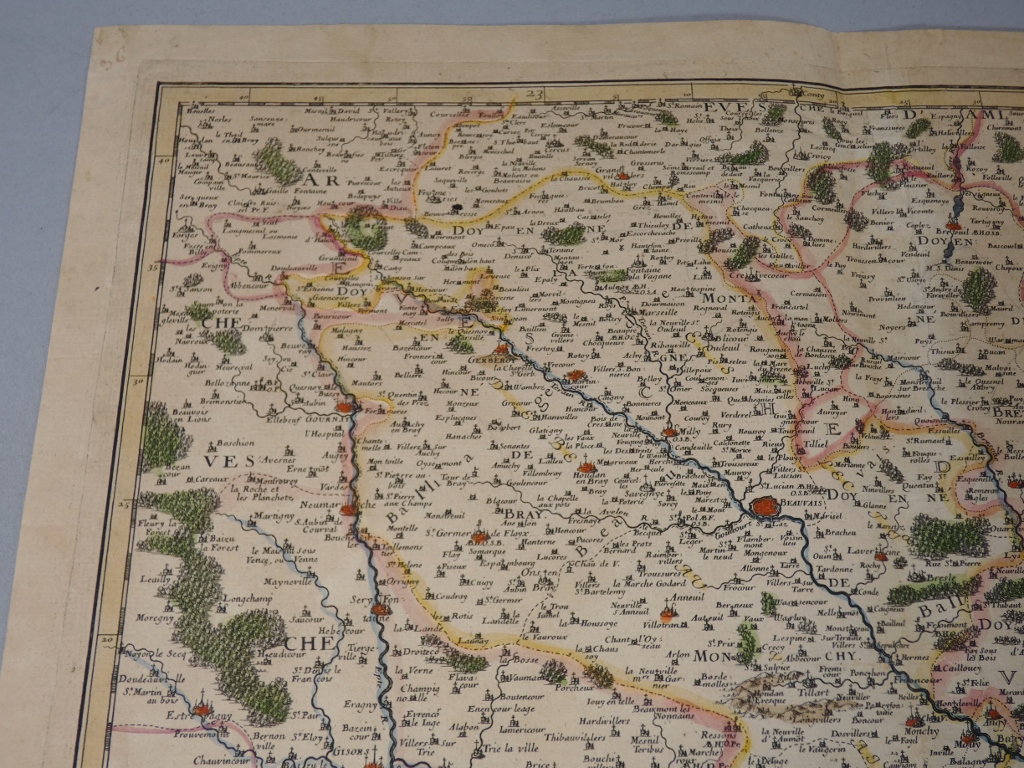 Carte XVII ème Bellovaci et Silvanectes. Les eveschés de Beauvais, et Senlis par Nicolas Sanson – Image 7